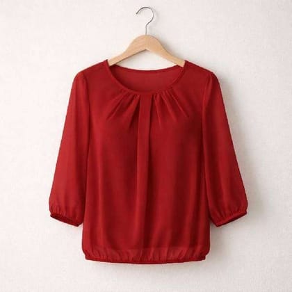 Womens Pleated Top Versatile Everyday Wear