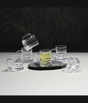 Somil Somil Cup Pack of 6 Textured Glass Tea Cup 200 ml ( Pack of 6 )