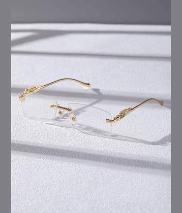 Ashru Gold Rectangular Sunglasses ( Pack of 1 )