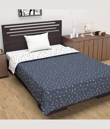 DIVINE CASA Single Polyester Blue Abstract Dohar