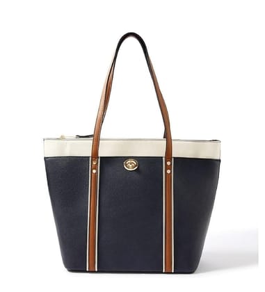 Women's Faux Leather Large Shoulder Zipper Handbag (Dark Blue)-PID57463 Women's Faux Leather Large Shoulder Zipper Handbag (Dark Blue)-PID57463