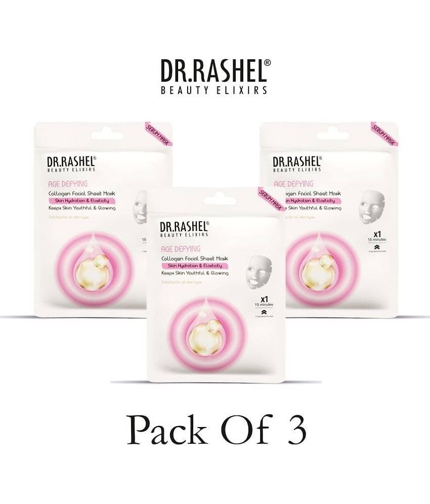 DR.RASHEL Age Defying Sheet Mask for Deep Hydration Suits All Skin Types 20 gm each ( Pack of 3)