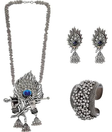 PUJVI - Silver Alloy Necklace Set ( Pack of 1 )