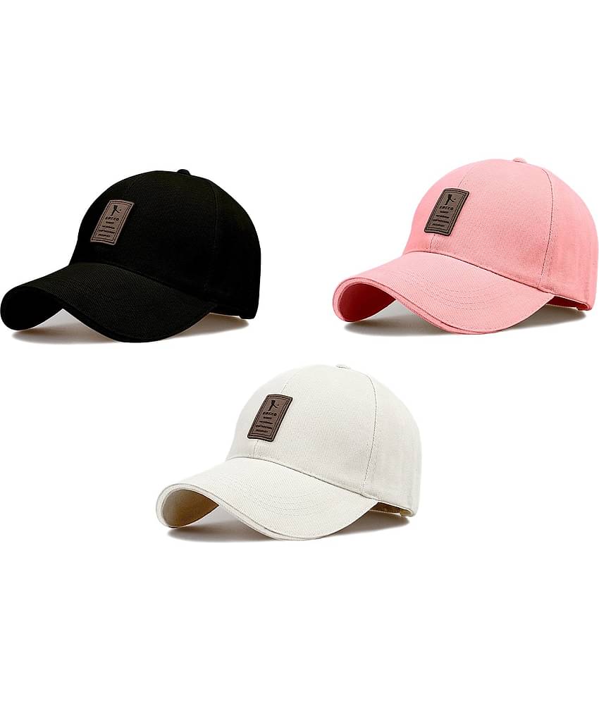 Alamos Pack of 3 Cotton Men's Cap ( Black )