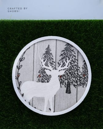 Brand Zero MDF Circle Coaster With Border Frame 4 Inches - Pack of 6 Pairs