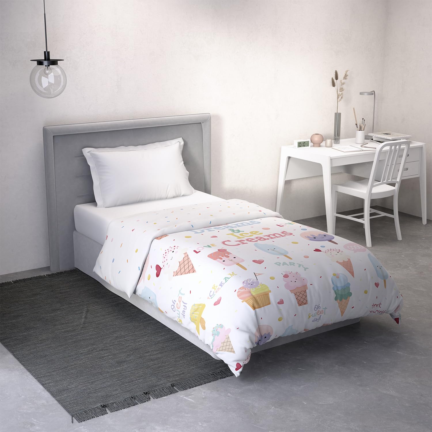 DDECOR - Little Brats Collection 100% Cotton Kids Pattern 145TC Single Quilt|152 CM X 229 CM| - Pink