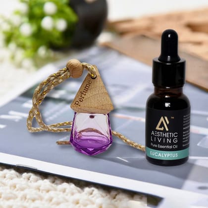 Aesthetic Living Car Aromatizer Diffuser Bottle with Essential Oil (Crystal Colored Transparent Combo- 8 ml + Eucalyptus Essential Oil, 15 ml) Aesthetic Living Car Aromatizer Diffuser Bottle with Essential Oil (Crystal Colored Transparent Combo- 8 ml + Eucalyptus Essential Oil, 15 ml)