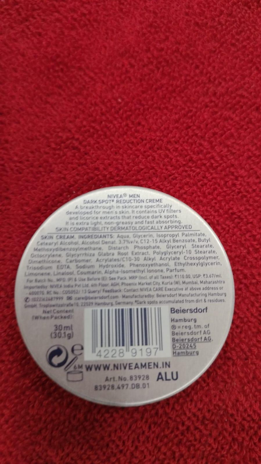 NIVEA MEN DARK SPOT CREME 30ML