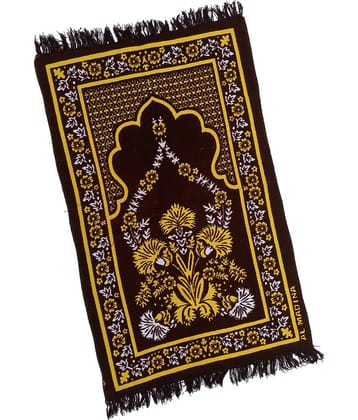 ADIRNY Brown Single Velvet Prayer Mat ( 110 X 70 cm )