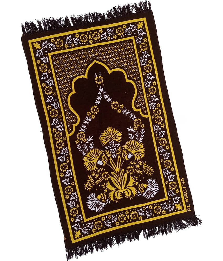 ADIRNY Brown Single Velvet Prayer Mat ( 110 X 70 cm )
