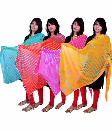 Apratim Multicoloured Chiffon Leheria Dupatta