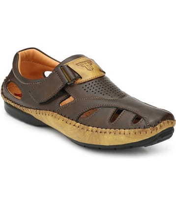 Fashion Victim Camel Faux Leather Sandals