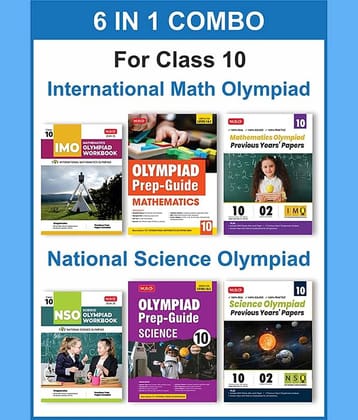 MTG Class-10 (Mathematics & Science) IMO-NSO Olympiad Workbook, Prep-Guide & Previous Years Papers (PYQs) with Mock Test Paper - SOF Olympiad Books For 2024-25 Exam (Set of 6 Books)