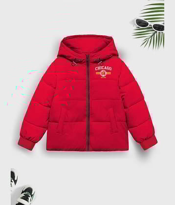 Trampoline Boys Polyester Puffer Jacket ( Red , Pack of 1 )