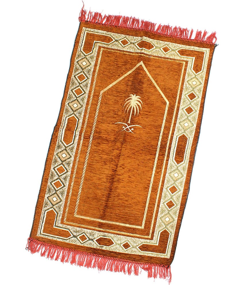 ADIRNY Orange Single Cotton Prayer Mat ( 110 X 70 cm )