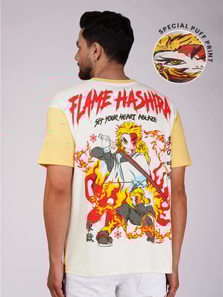 Flame Hashira Oversized T-Shirt-Yellow / S