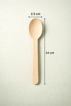"WEKTU Premium 14cm Wooden Spoons | 100% Natural & Biodegradable | Eco-Friendly Disposable Cutlery | Food Safe, Chemical Free & Sustainable (Pack of 100)"