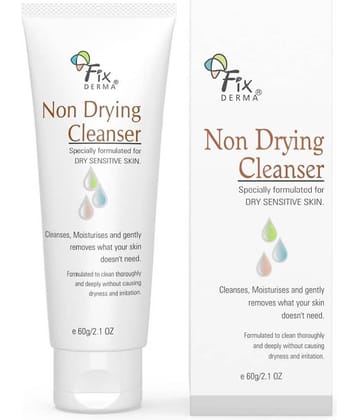 Fixderma Non Drying Cleanser, Soap-Free pH Balanced Cleanser for Pore-Refining 60 ml, (Pack of 1)