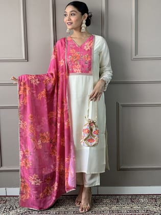 Premium Cotton silk kurta set-S
