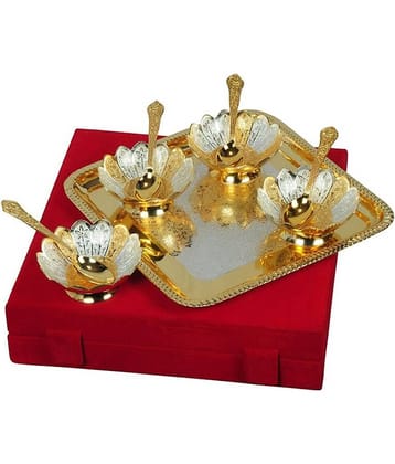 Being Nawab Two - tone Handcrafted Flower Shaped Bowls - Set of 9 pieces