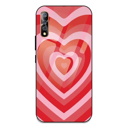 Red Hearts - Glass Case For Vivo Models-Vivo S1