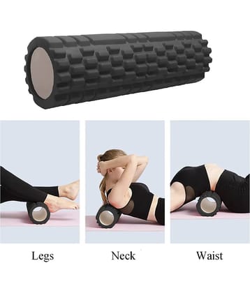 Massage Foam Roller Therapy Yoga Gym Physio Injury Foam Roller (Black) Pack of 1