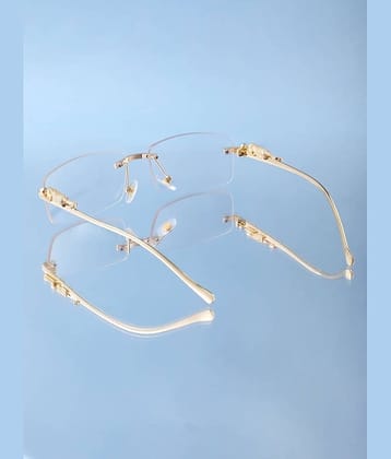 Dyana Core Gold Rectangular Sunglasses ( Pack of 1 )