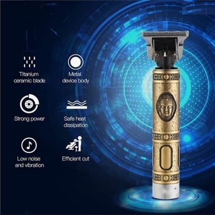 WUGO::Hair Trimmer For Men Buddha Style Trimmer, Professional Hair Clipper, Adjustable Blade Clipper, Hair Trimmer and Shaver,Retro Oil Head Close Cut Precise hair Trimming Machine (Golden)