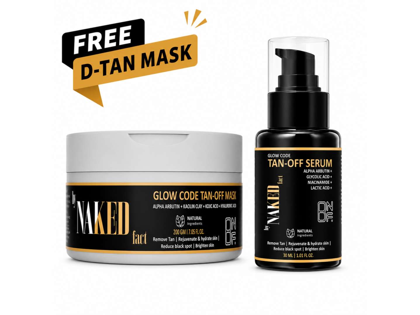 By NAKED fact D-Tan Serum-30 Ml (Free D-Tan Face Mask- 200gm) (BUY 1 GET 1 Free)