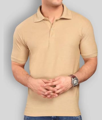 FASHION365 Pack of 1 Cotton Blend Slim Fit Solid Half Sleeves Men's Polo T Shirt ( Beige )