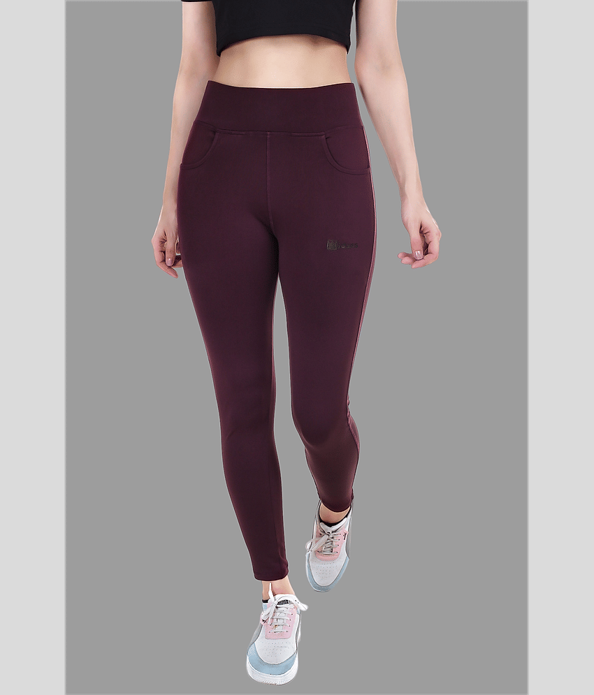 IDASS - Lycra Slim Fit Wine Women's Jeggings ( Pack of 1 )