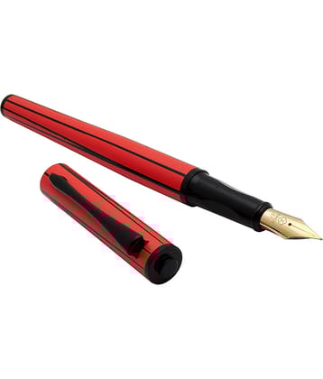 Srpc Yiren 3953 Orange Color With Black Spiral Lines Metal Body Fountain Pen With Extra Fine Nib