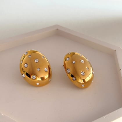 Stardust Oval Studs