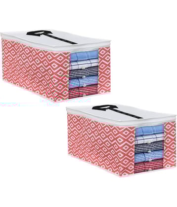 PrettyKrafts XL Shirt Cover For Storage Organizer Garment Cover Foldable Clothes Storage Bags For Wardrobe/Closet Organiser, (Set of 2) Diamond Black