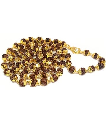 Arina Collection 100% Original Rudraksha Mala in 7mm Beds With 1 Gram Hight Quality Gold Plated Cap