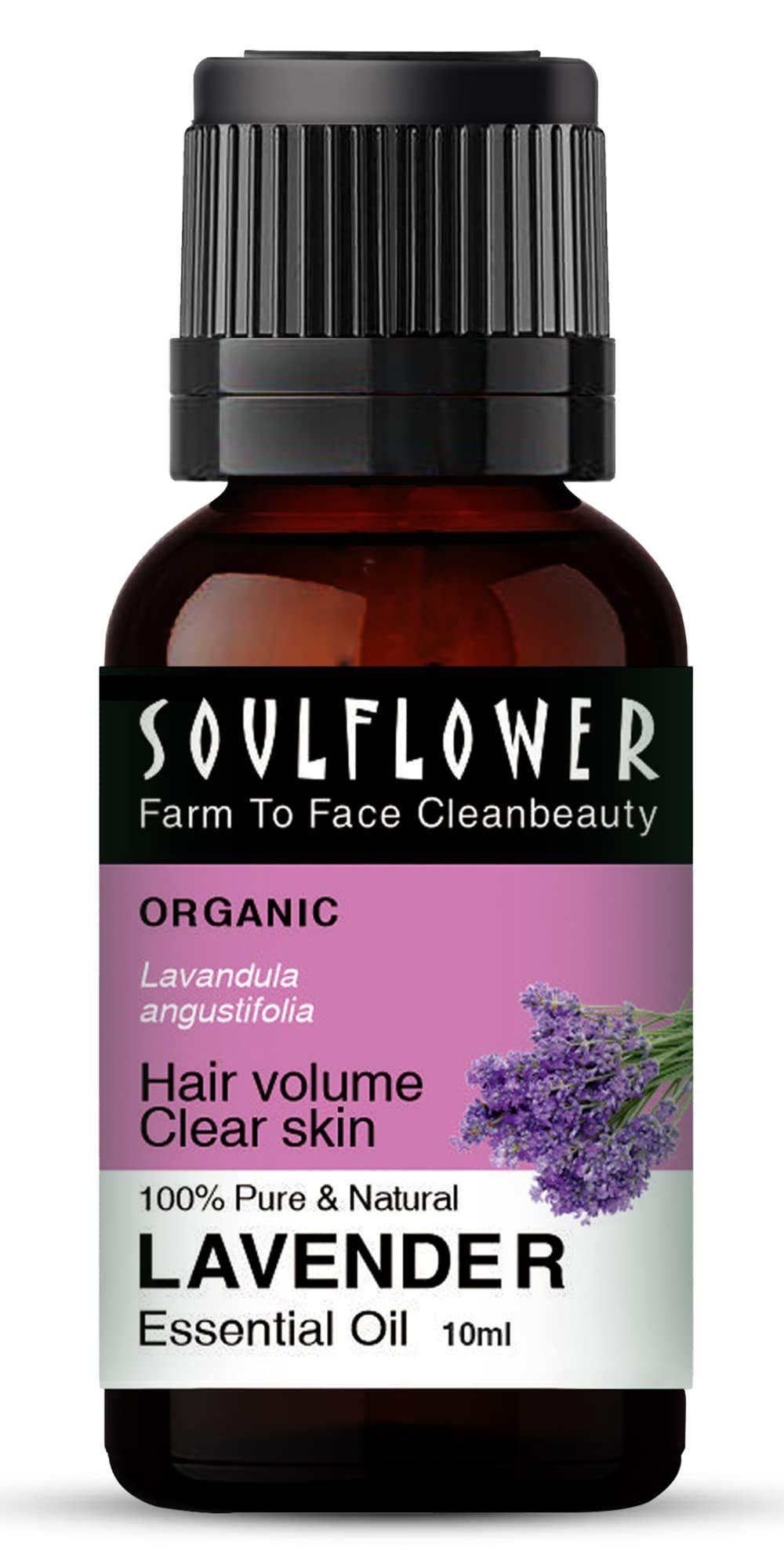 Soulflower Lavender Essential Oil for Healthy Hair & Growth, Skin, Hair Fall Control and Relaxing Sleep| Lavandula Angustifolia | Ecocert Certified Organic 100% Pure, Natural, Undiluted | 10ml Soulflower Lavender Essential Oil for Healthy Hair & Growth,