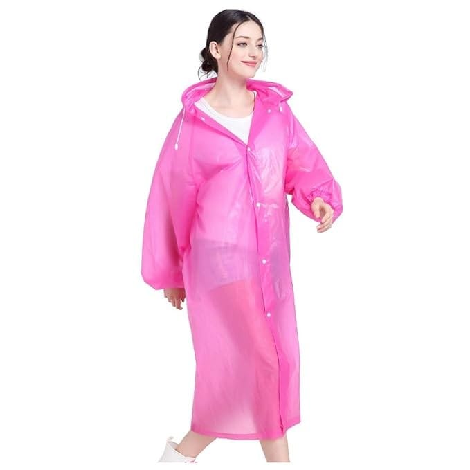 Unisex Lightweight Waterproof Pink Raincoat