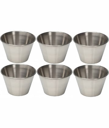 Dynore - Sauce Cup 75 ml Stainless Steel Chip&Dip Bowl 75 mL ( Set of 6 )