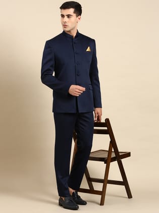 Navy  Blue Bandhgala Suit-Made To Measure / Bandhgala Pant Set
