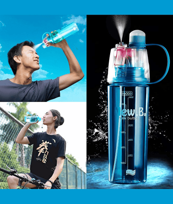 Cromoxome Outdoor Sports Spray Water Bottle 600ml Cycling Water Bottle- Multicolour