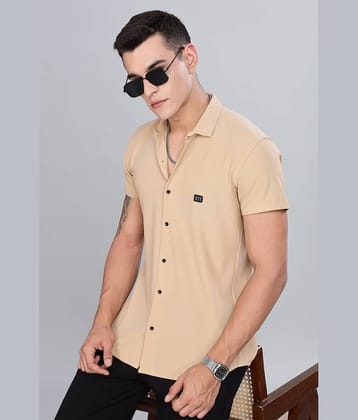 STI Polyester Regular Fit Solids Half Sleeves Men's Casual Shirt - Beige ( Pack of 1 )