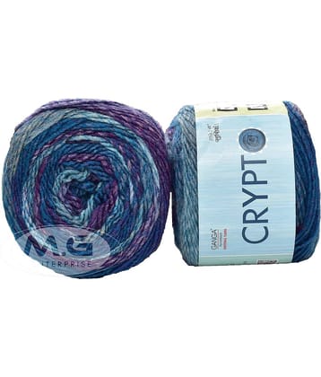 Ganga Crypto Rusty Blue (400 gm) Wool Ball Hand Knitting Wool/Art Craft Soft Fingering Crochet Hook Yarn, Needle Knitting Yarn Thread dye. with Needle. L