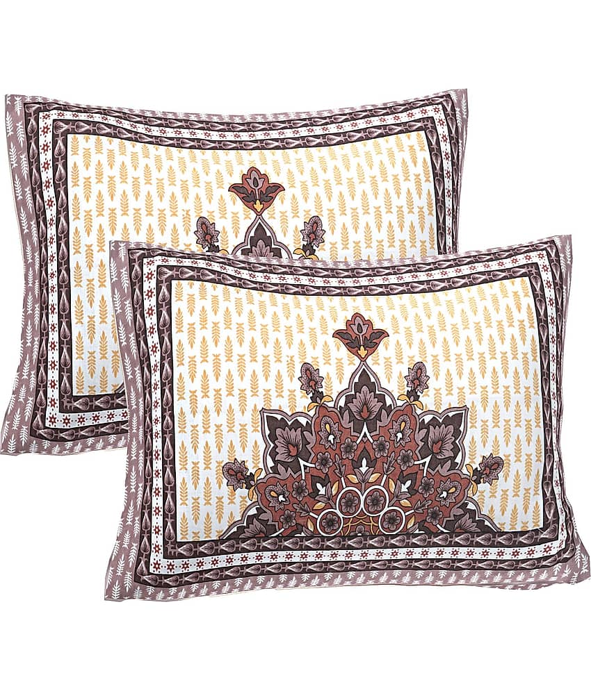AJ Home - Pack of 2 Cotton Abstract Standard Size Pillow Cover ( 71.12 cm(28) x 45.72 cm(18) ) - Brown