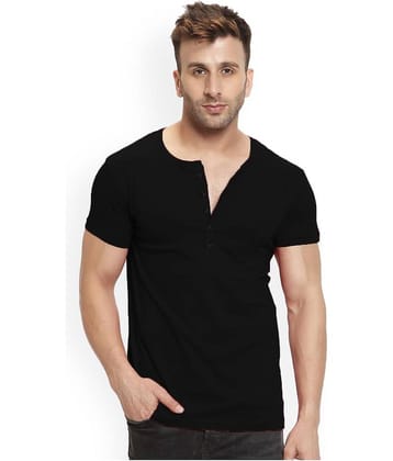 Leotude Pack of 1 Cotton Blend Regular Fit Men's T-Shirt ( Black )