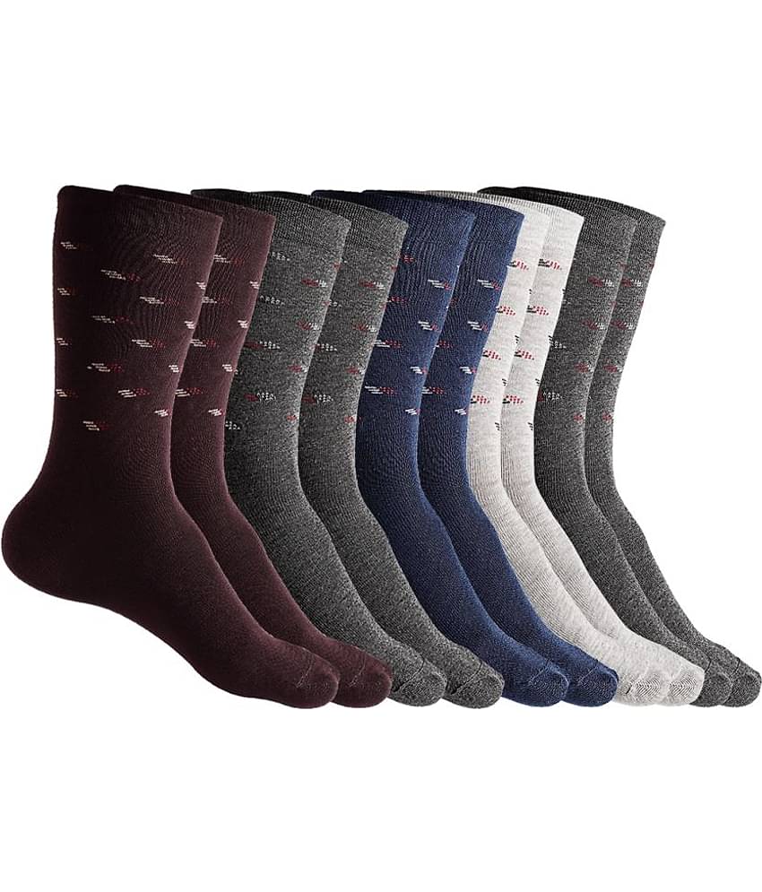 Texlon - Multicolor Cotton Men's Mid Length Socks ( Pack of 5 )