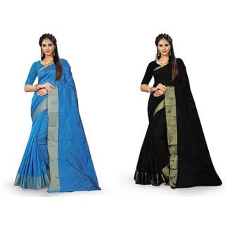 SVB Multicolour Art  Silk Saree With Blouse Piece