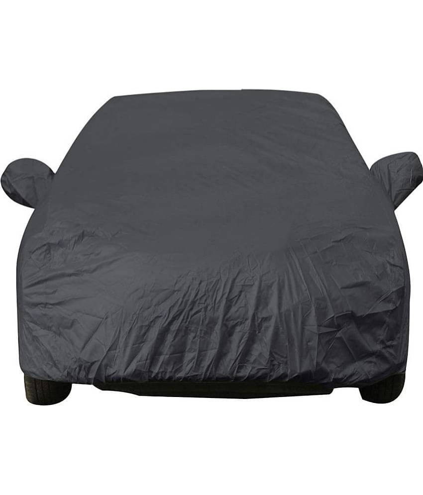 AutoRetail - Dust Proof Car Body Polyster Cover for Honda Jazz With Mirror Pocket ( Pack of 1 ) , Grey