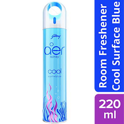 Godrej Aer spray - Home & Office Air Freshener, Cool Surf Blue, 220 ml