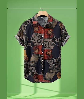 AAPSKA Poly Cotton Regular Fit Printed Half Sleeves Men's Casual Shirt - Blue ( Pack of 1 )