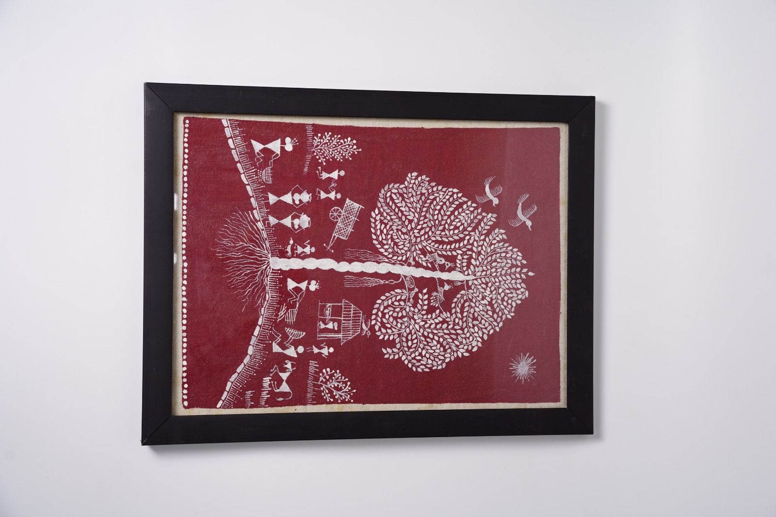 Tisser Maroon Warli Painting frame – Premium Handcrafted Eco-Friendly Product